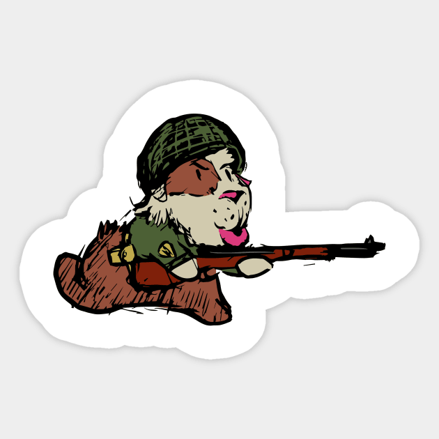 Soldier Guinea Pig Sticker by GuineaPigArt